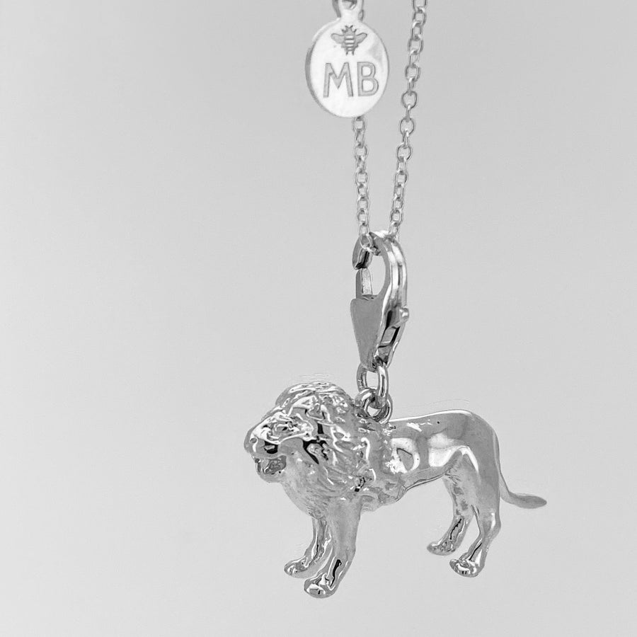 Michele Benjamin Lion Charm  B2132CH with jewelry tag detail closeup
