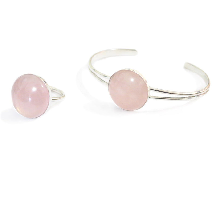 Sterling Silver Rose Quartz Statement Ring, Size 6.5 - Michele Benjamin - Jewelry Design Fine jewelry - Rings