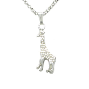 Sterling Silver Tiny Giraffe Necklace 1/2 inch High Dainty - Michele Benjamin - Jewelry Design Fine Jewelry Necklaces - Sterling Silver