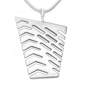 Sterling Silver Large Abstract I Pendant Necklace - Michele Benjamin - Jewelry Design Fine Jewelry Necklaces - Sterling Silver