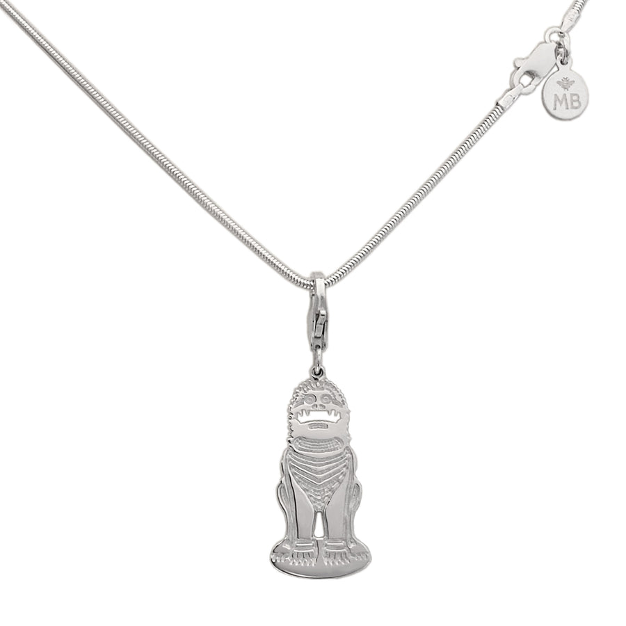 Sterling Silver Lion Dog Charm Necklace 18 in. - Michele Benjamin - Jewelry Design Fine Jewelry Necklaces - Sterling Silver