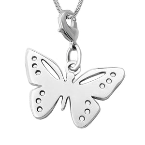 Butterfly Charm Necklace Rhodium Plated White Brass 18 in. L - Michele Benjamin - Jewelry Design Fashion Jewelry - White Brass