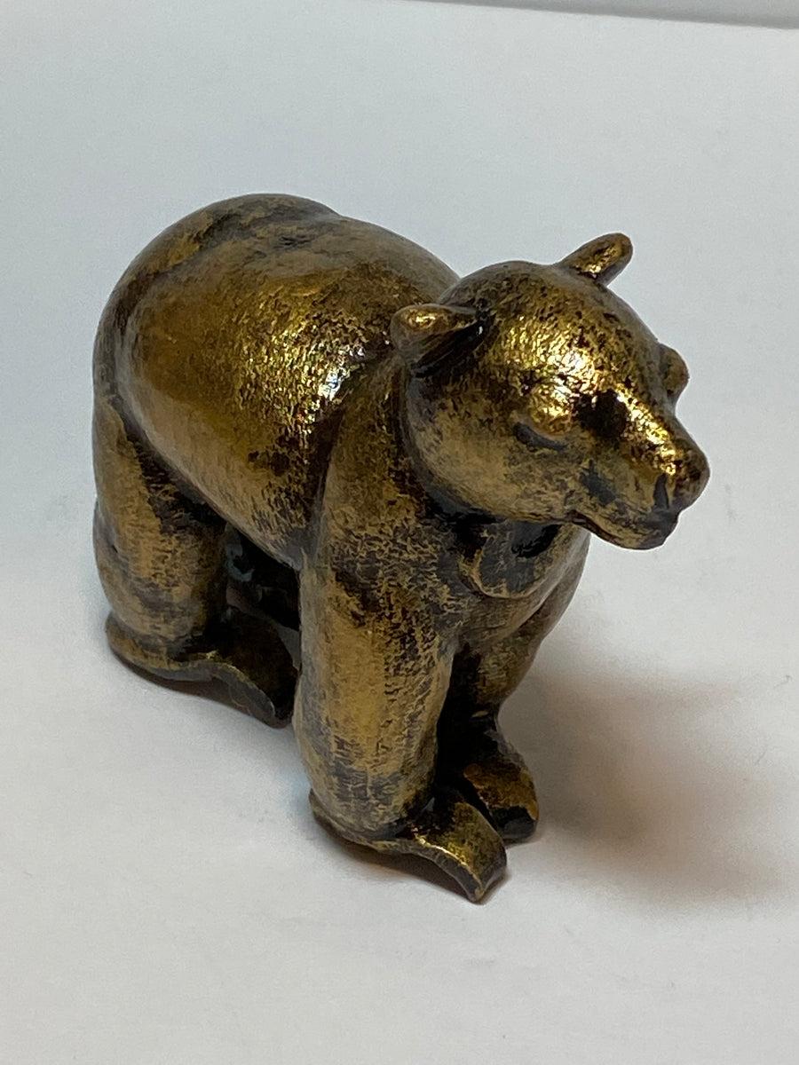 Sun Bear Wildlife Small Bronze Art Sculpture, additional side view