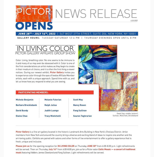 IN LIVING COLOR, Pictor Gallery Affiliate Group Show