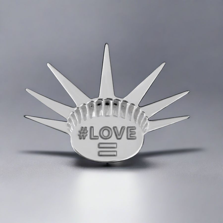 Love Equals Liberty Crown Sterling Silver Activist Gender Neutral Jewelry Lapel Pin Brooch - Michele Benjamin - Jewelry Design