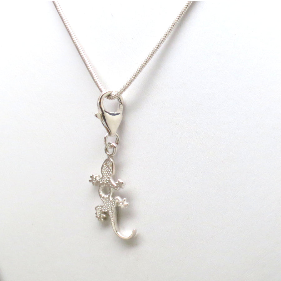 18K Rose Gold Plated SS Tiny Dainty Lizard Gecko Charm Necklace