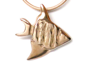 18K Rose Gold Vermeil Angelfish Pendant Necklace 18L - Michele Benjamin - Jewelry Design Fine Jewelry Necklaces - Vermeil