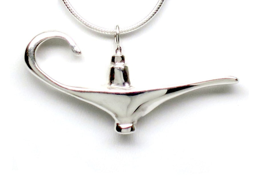 Sterling Silver Aladdin Genie Magic Lamp Inspired Pendant Necklace - Michele Benjamin - Jewelry Design Fine Jewelry Necklaces - Sterling Silver