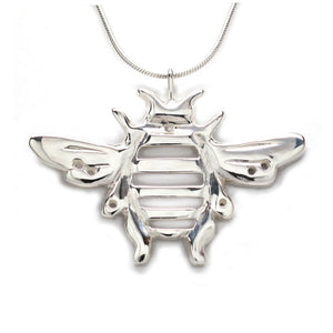 Sterling Silver Bumblebee Pendant Necklace 18 in. L - Michele Benjamin - Jewelry Design Fine Jewelry Necklaces - Sterling Silver
