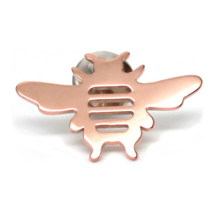 18K Rose Gold Plated Sterling Silver Bee Lapel Pin Women Men - Michele Benjamin - Jewelry Design Fine Jewelry - Pins