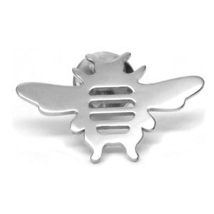 Sterling Silver Bee Tie Lapel Pin Brooch- Men's Women's Unisex - Michele Benjamin - Jewelry Design Fine Jewelry - Pins