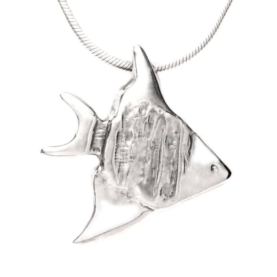 Sterling Silver Angelfish Pendant Necklace - Michele Benjamin - Jewelry Design Fine Jewelry Necklaces - Sterling Silver