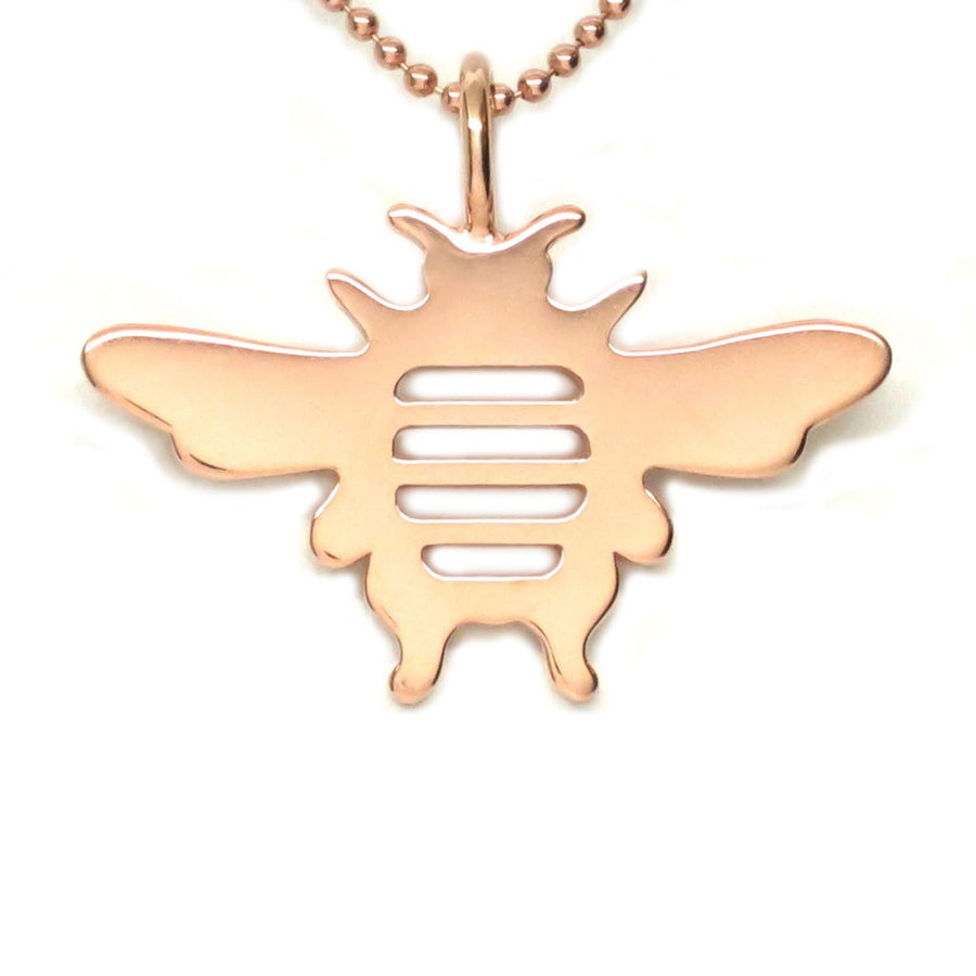 18K Rose Gold Vermeil Bee Pendant Necklace 18 in L - Michele Benjamin - Jewelry Design Fine Jewelry Necklaces - Vermeil
