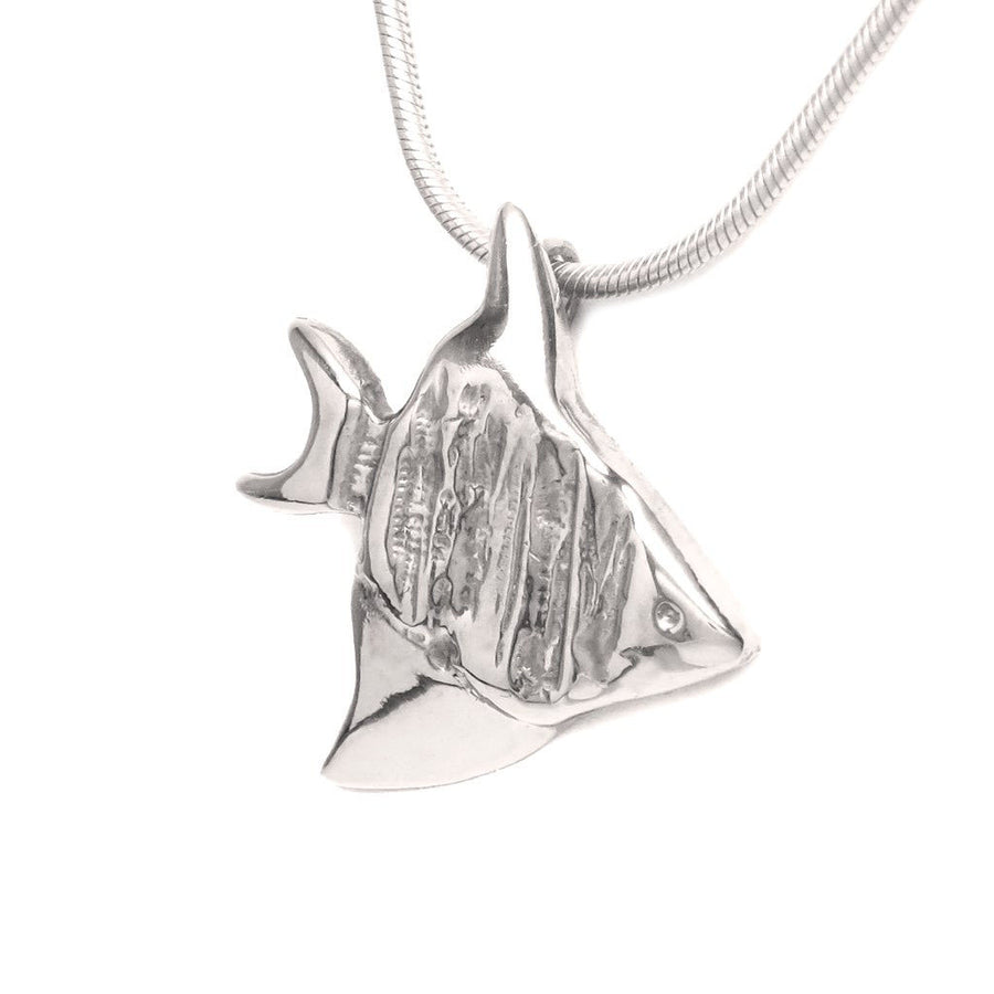 Sterling Silver Angelfish Pendant Necklace - Michele Benjamin - Jewelry Design Fine Jewelry Necklaces - Sterling Silver