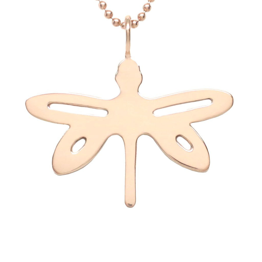 18K Rose Gold Plated Sterling Silver Dragonfly Necklace - Michele Benjamin - Jewelry Design Fine Jewelry Necklaces - Vermeil