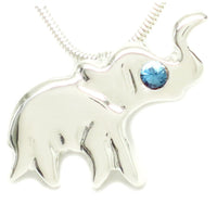 Blue topaz elephant necklace on sale