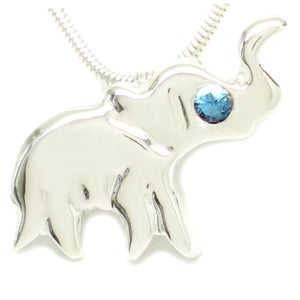 Sterling Silver Blue Topaz Lucky Elephant Necklace - Michele Benjamin - Jewelry Design Fine Jewelry Necklaces - Sterling Silver
