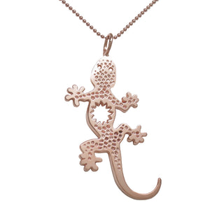 18K Rose Gold Plated Sterling Silver Large Sun Lizard Gecko Necklace - Michele Benjamin - Jewelry Design Fine Jewelry Necklaces - Vermeil