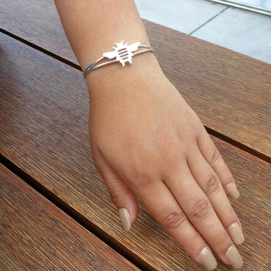 Sterling Silver Bee Cuff Bracelet - Michele Benjamin - Jewelry Design Fine Jewelry Bracelets - Sterling Silver