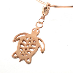 18K Rose Gold Plated Sterling Silver Sea Turtle Tortoise Charm - Michele Benjamin - Jewelry Design Fine Jewelry Charms - Vermeil