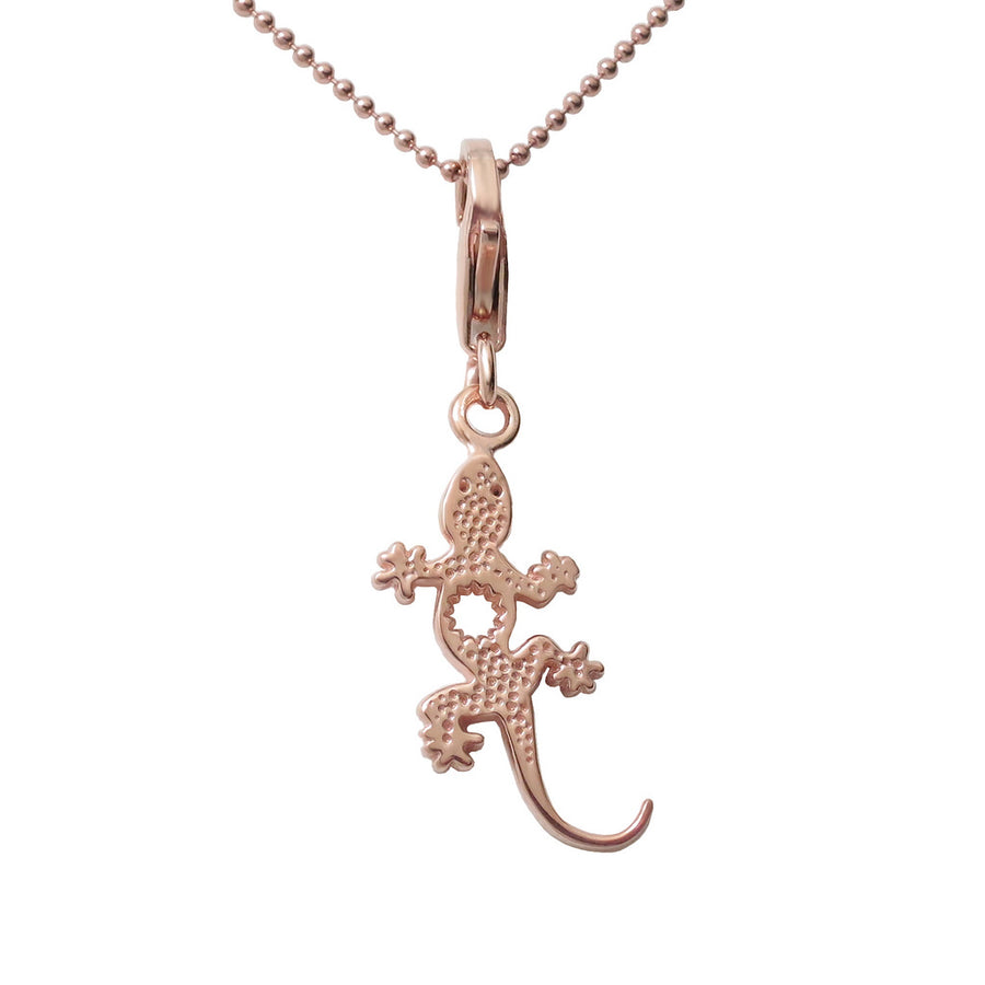 18K Rose Gold Plated Sterling Silver Sun Lizard Gecko Charm - Michele Benjamin - Jewelry Design Fine Jewelry Charms - Vermeil