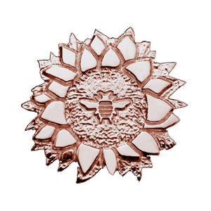 18K Rose Gold Plated Sterling Silver Sunflower Bee Brooch Lapel Pin - Michele Benjamin - Jewelry Design Fine Jewelry - Pins