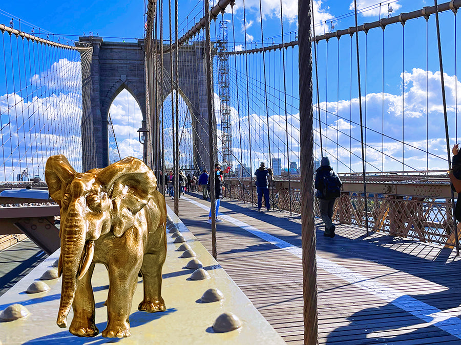 "Elephant on Brooklyn Bridge" Digital Photography Archival Print 12 x 16 in. Framed Wall Art - Michele Benjamin - Jewelry Design Digital Photography Fine Art archival print