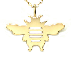 18K Gold Plated Sterling Silver Bee Pendant Necklace 18 in L - Michele Benjamin - Jewelry Design Fine Jewelry Necklaces - Vermeil