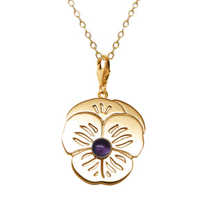 18K Gold Plated Sterling Silver Amethyst 