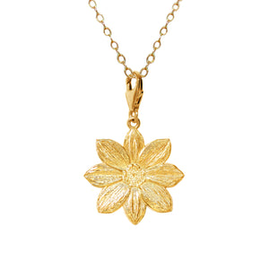 18K Gold Plated Sterling Silver Mystic Illusion Dahlia Charm Necklace - Michele Benjamin - Jewelry Design Fine Jewelry Charms - Vermeil