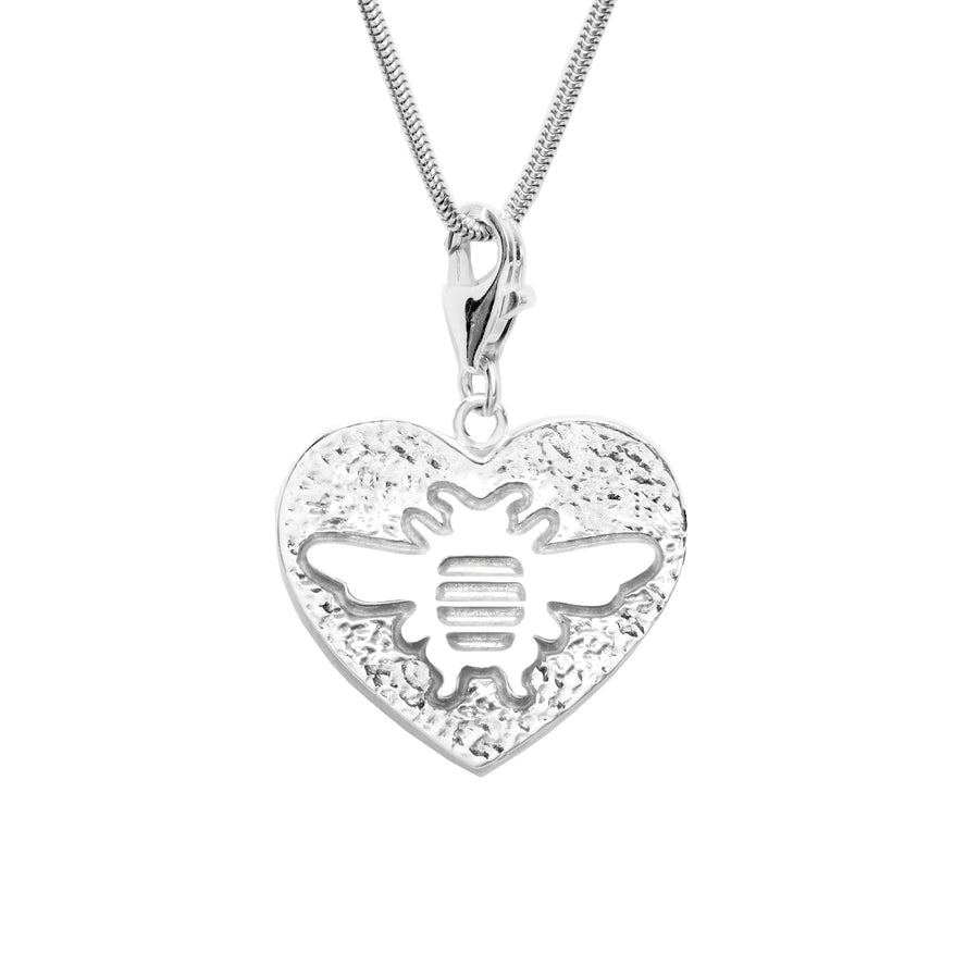 18K Rose Gold Plated Sterling Bee Heart Charm Necklace 18 in. L - Michele Benjamin - Jewelry Design