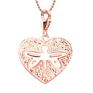 18K Rose Gold Plated Sterling Dragonfly Heart Necklace 18 in. L - Michele Benjamin - Jewelry Design Fine Jewelry Necklaces - Vermeil