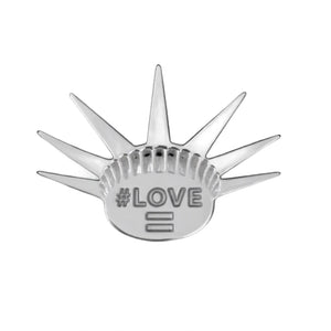 LOVE Liberty Crown Sterling Silver Activist Gender Neutral Jewelry Lapel Pin Brooch - Michele Benjamin - Jewelry Design Fine Jewelry - Pins