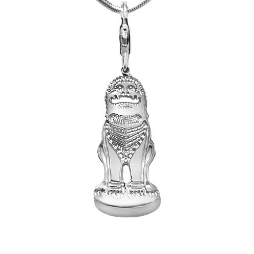 Sterling Silver Lion Dog Charm Necklace 18 in. - Michele Benjamin - Jewelry Design Fine Jewelry Necklaces - Sterling Silver