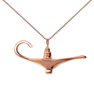 18K Rose Gold Plated Aladdin Magic Lamp Inspired Necklace - Michele Benjamin - Jewelry Design Fine Jewelry Necklaces - Vermeil
