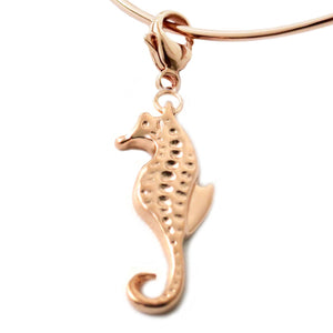 18K Rose Gold Plated Sterling Silver Seahorse Charm - Michele Benjamin - Jewelry Design Fine Jewelry Charms - Vermeil