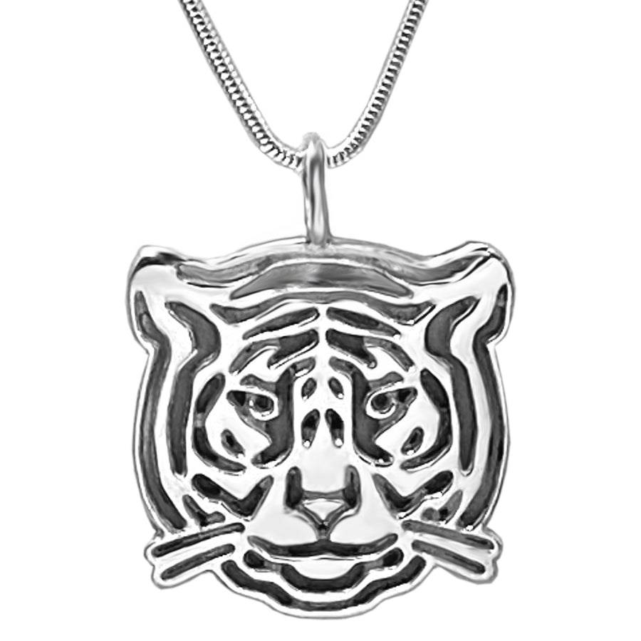 Sterling Silver Tiger Pendant Necklace 18 in. L - Michele Benjamin - Jewelry Design