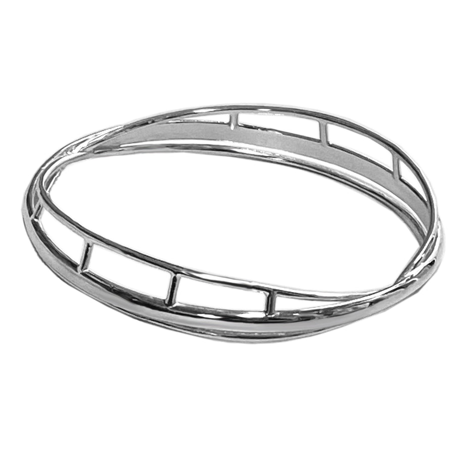 Sterling Silver Cage Bangle Bracelet, Women's Wrist Size Small 6.5 - Michele Benjamin - Jewelry Design Fine Jewelry Bracelets - Sterling Silver