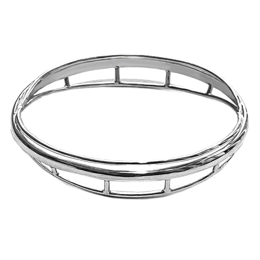Sterling Silver Cage Bangle Bracelet, Women's Wrist Size Small 6.5 - Michele Benjamin - Jewelry Design Fine Jewelry Bracelets - Sterling Silver
