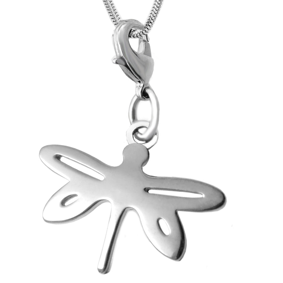 Rhodium Plated Dragonfly Charm Necklaces 18 L - Michele Benjamin - Jewelry Design Fashion Jewelry - White Brass