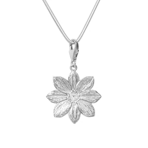 Sterling Silver Mystic Illusion Dahlia Charm Necklace - Michele Benjamin - Jewelry Design Fine Jewelry Charms - Sterling Silver