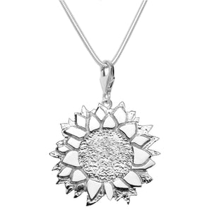 Sterling Silver Sunflower Charm Necklace 18 in. L - Michele Benjamin - Jewelry Design Fine Jewelry Necklaces - Sterling Silver