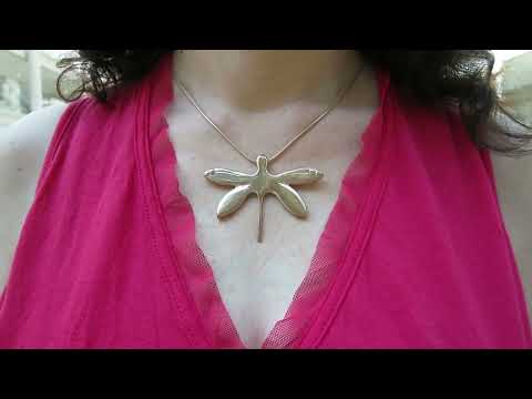 18K Gold Plated Bronze Dragonfly Pendant Necklace 18L