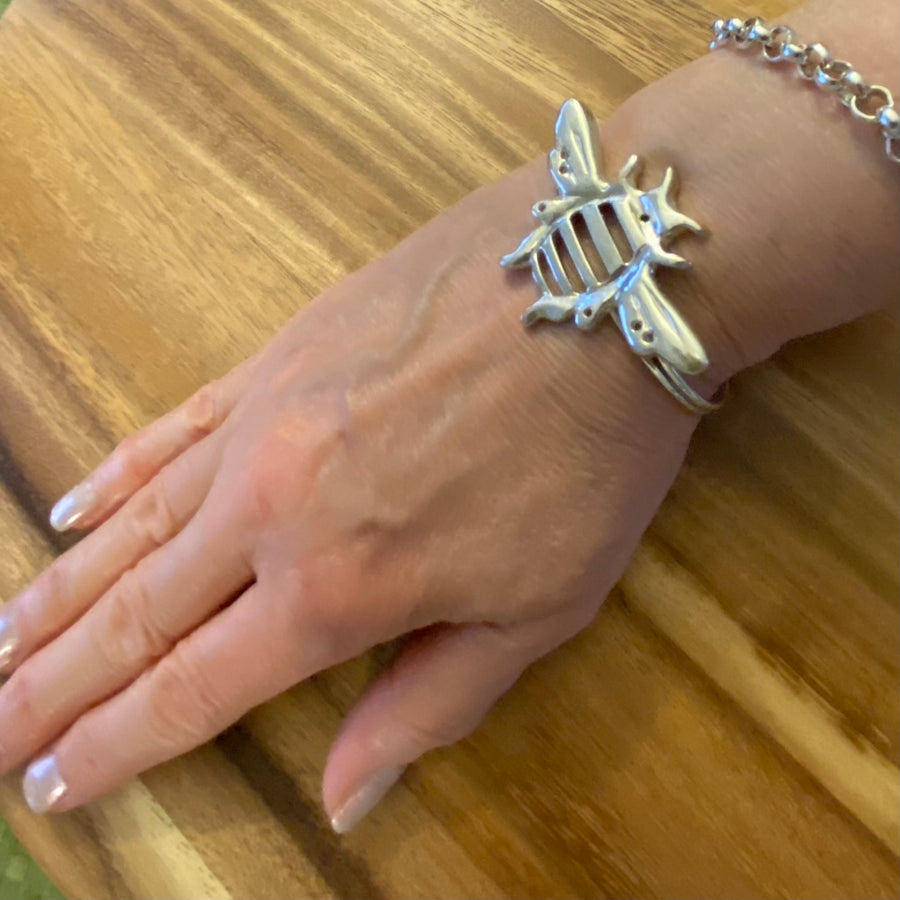 Sterling Silver Bumblebee Cuff Statement Bracelet - Michele Benjamin - Jewelry Design Fine Jewelry Bracelets - Sterling Silver