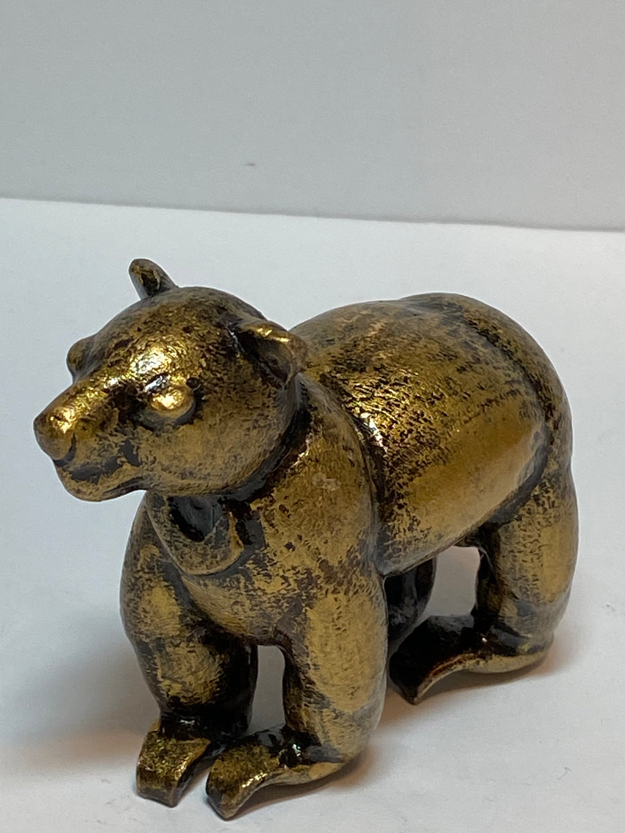 Sun Bear Wildlife Small Bronze Art Sculpture, side view right