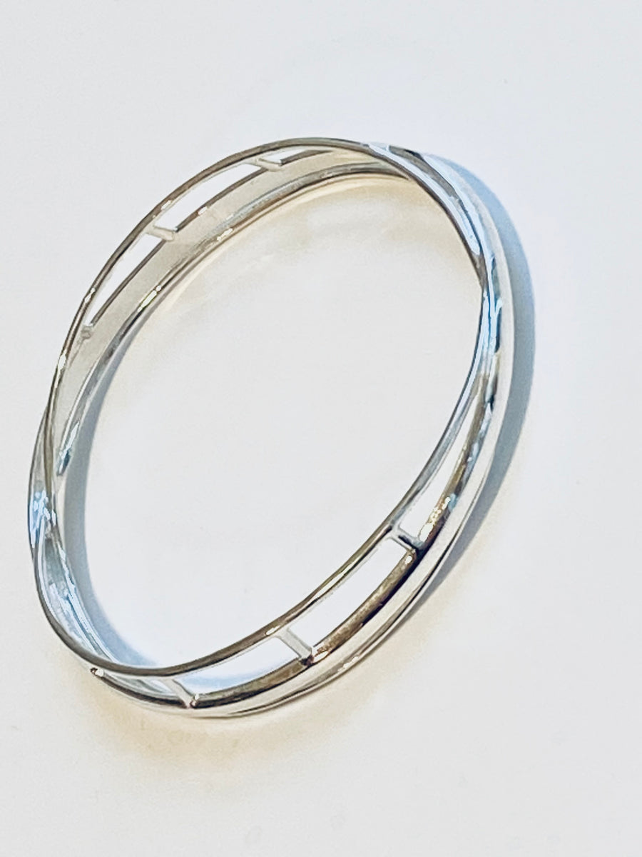 Sterling Silver Cage Bangle Bracelet, Women's Wrist Size Small 6.5 - Michele Benjamin - Jewelry Design Fine Jewelry Bracelets - Sterling Silver